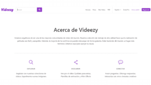 Inicio página web Videezy